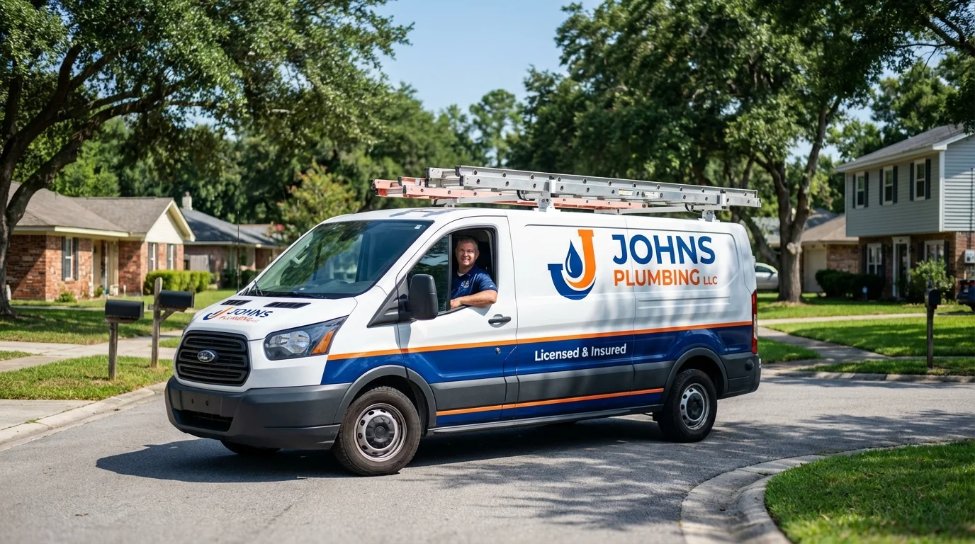Johns Plumbing LLC service van in Odon, IN