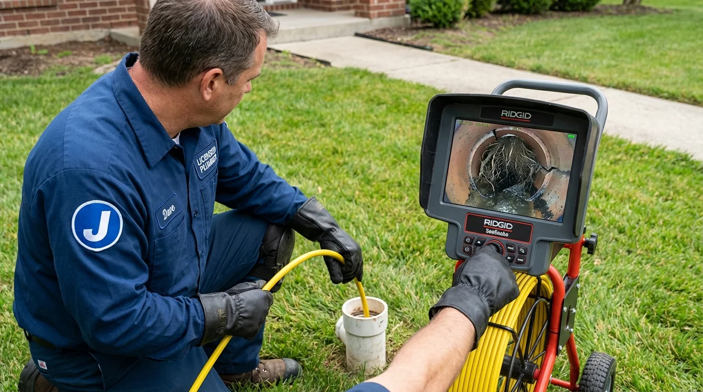 Sewer camera inspection being performed by Johns Plumbing LLC in Odon