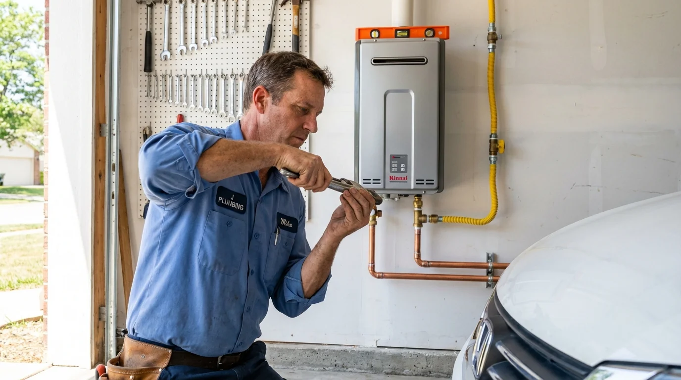 Tankless water heater installation by a Johns Plumbing LLC plumber in Odon